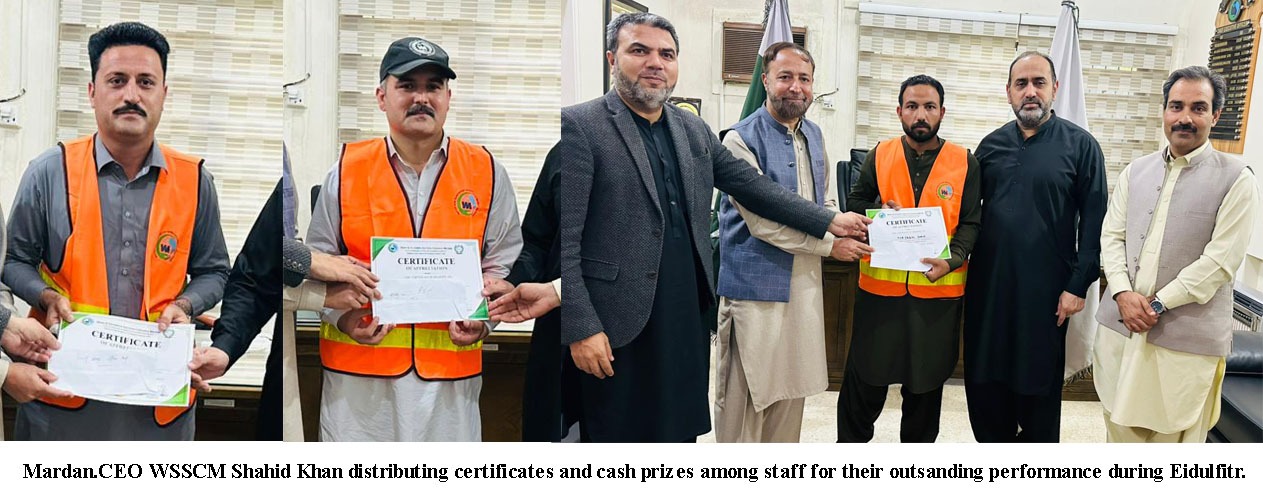 CEO WSSCM AWARDED Staff for outstanding performance