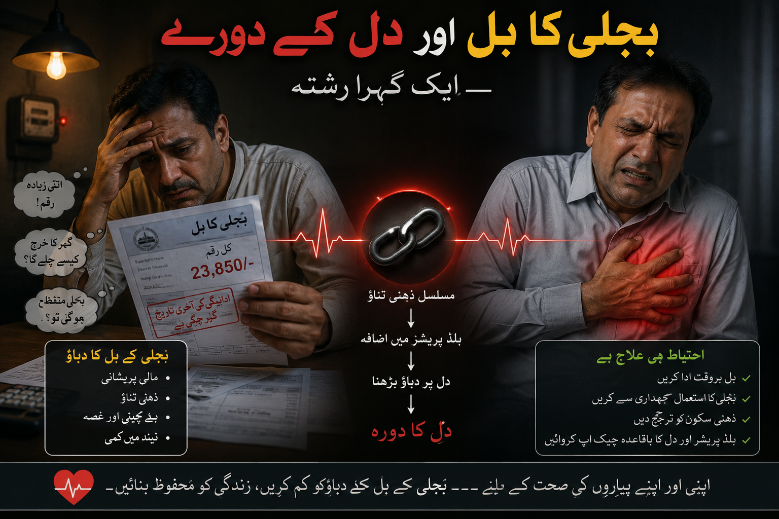 بجلی کا بل اور دل کے دورے — ایک گہرا رشتہ