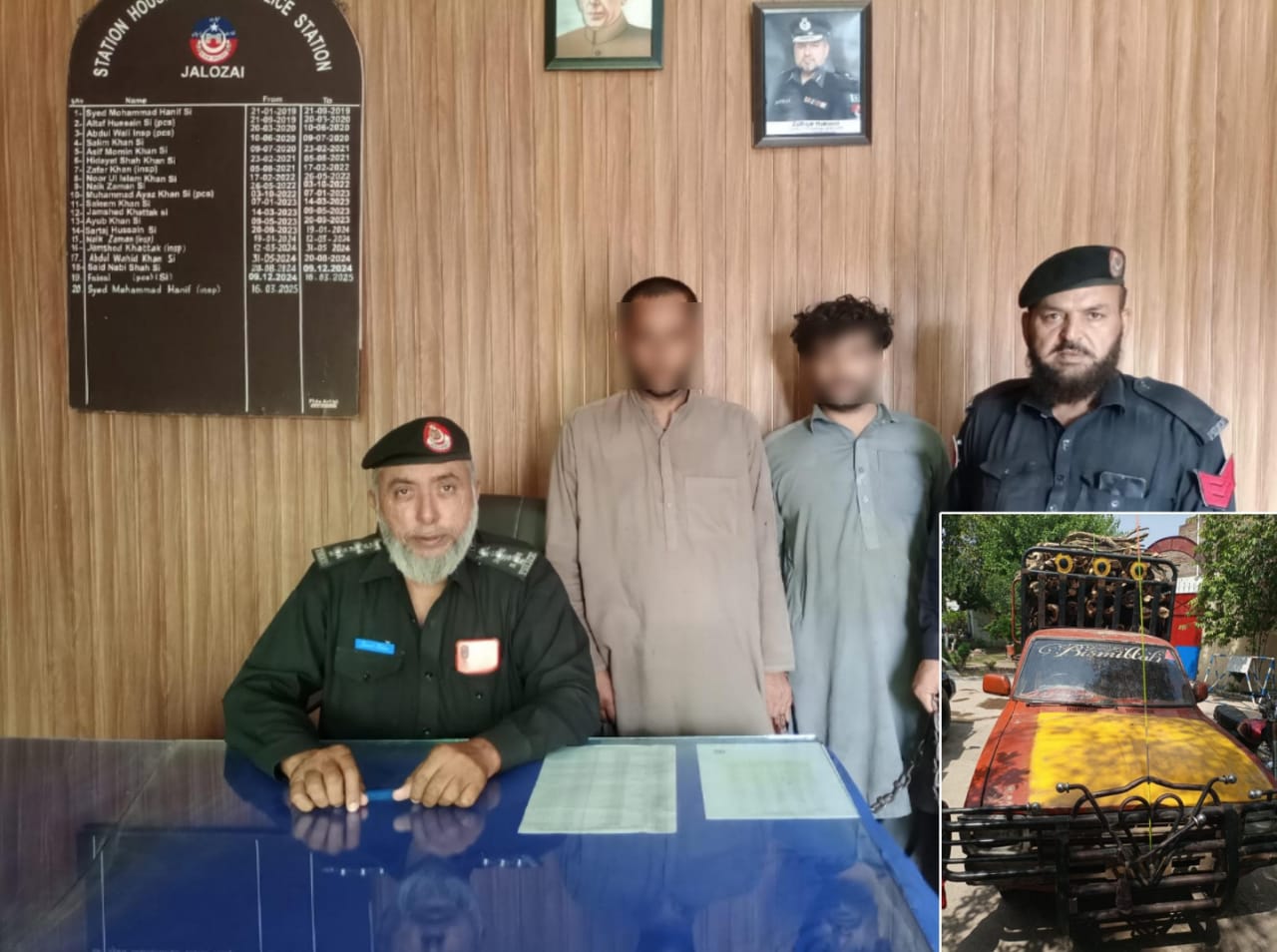 نوشہرہ۔تھانہ جلوزئی پولیس نے غیر قانونی درختوں کی کٹائی میں ملوث ملزمان زیر حراست